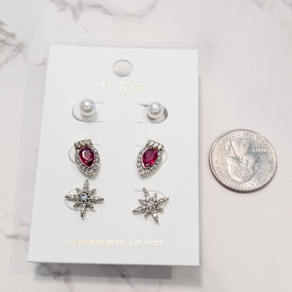 J.Crew Factory Holiday Lights Stud Earrings Set-of-Three - Picture 3 of 6